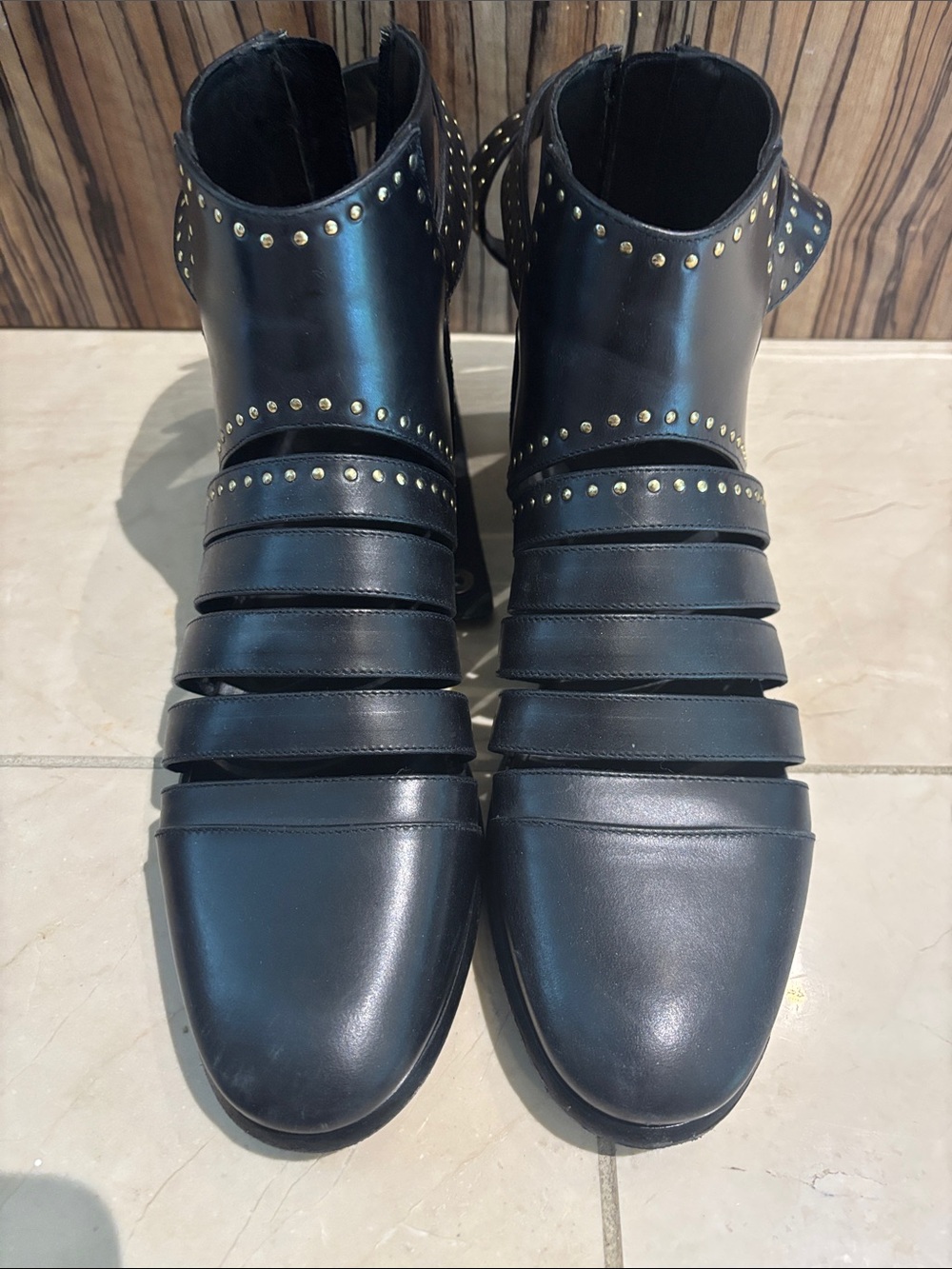 Studded Black Balenciaga Ankle Boots